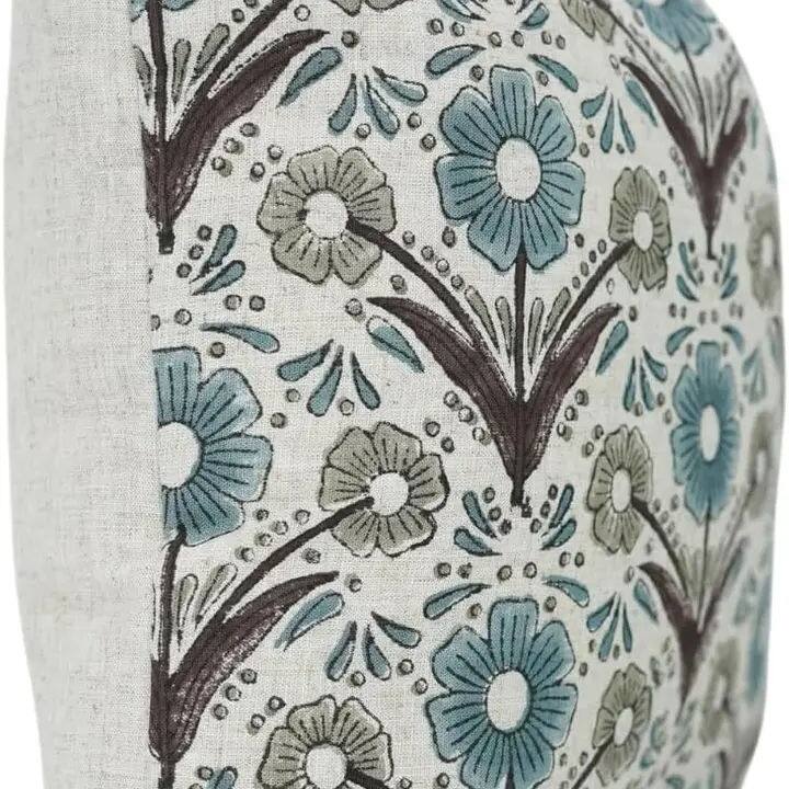 Fabdivine Linen Block Print Pillow Cover Living or Bed Room Floral, Vanshika