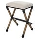 preview thumbnail 2 of 9, Uttermost Firth Rustic Oatmeal Counter Stool - 18.75"W x 27.63"H x 18.75"D
