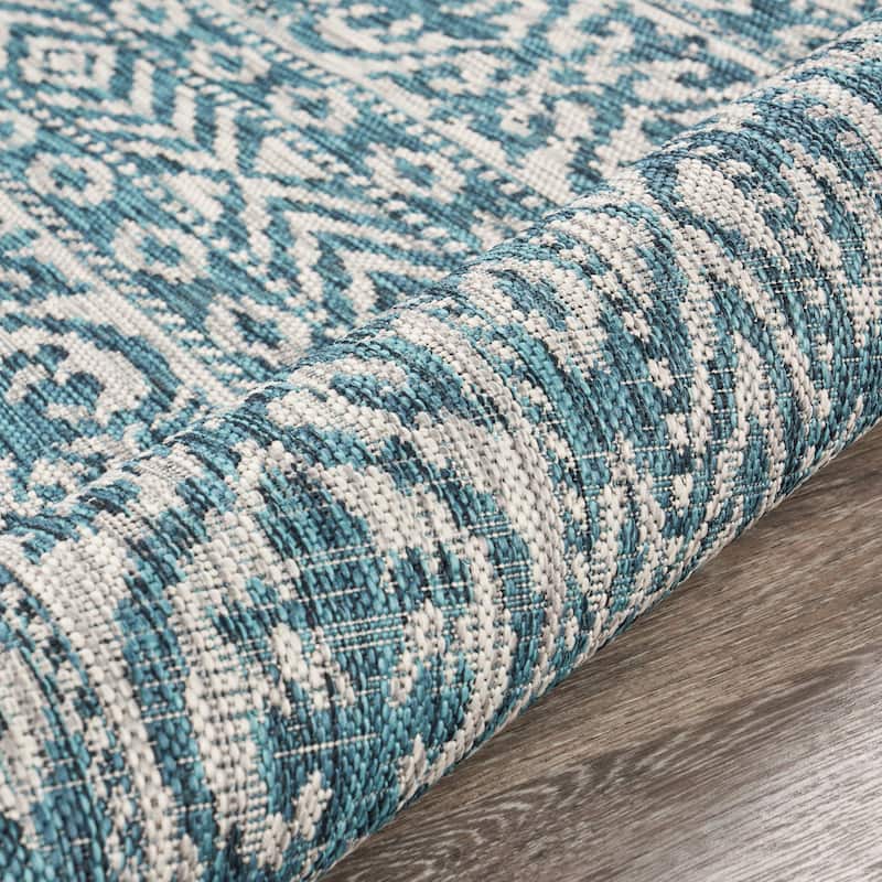 Sevita Sadie Ikat Striped Durable Performance Indoor/Outdoor Area Rug