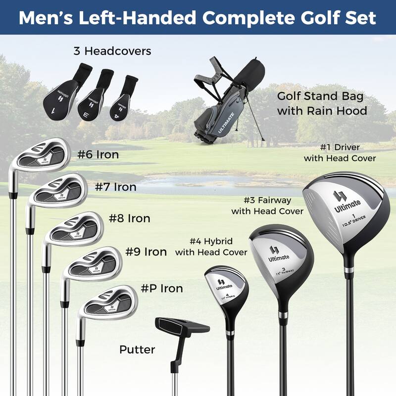 Gymax Men's Left-Handed Complete Golf Clubs & Bag Set w/460CC #1