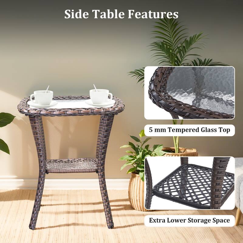Outdoor Swivel Chairs with 6-Inch Thick Cushions for Garden