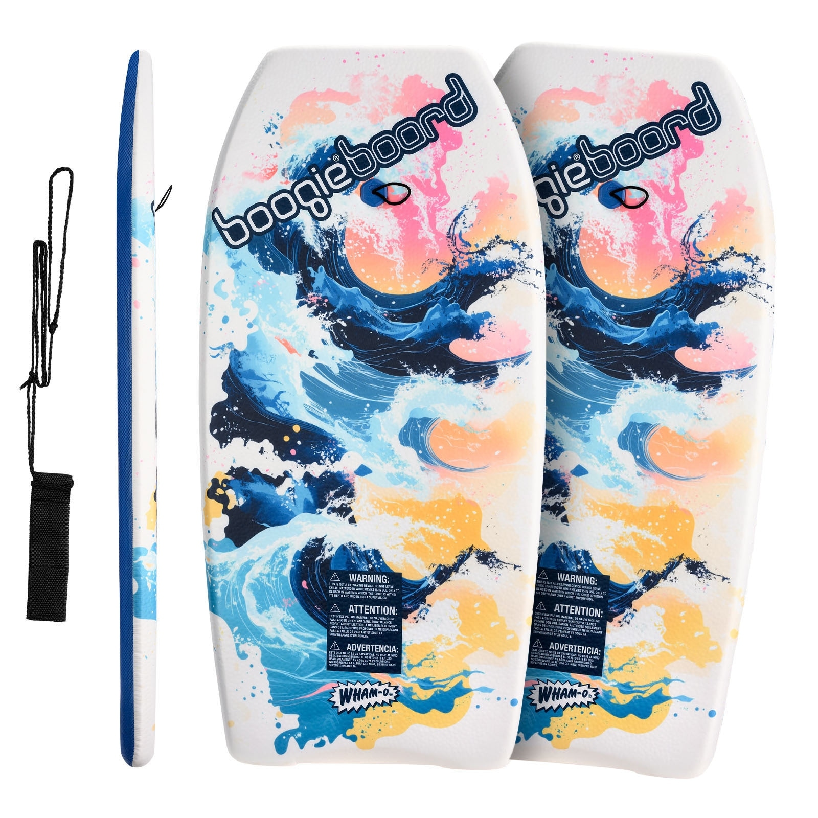 2 Pack 37 Inch Boogie Board, Lightweight with Wrist Leash