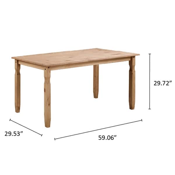 dimension image slide 1 of 2, Wood Dining Table Corona Collection | Furniture Dash