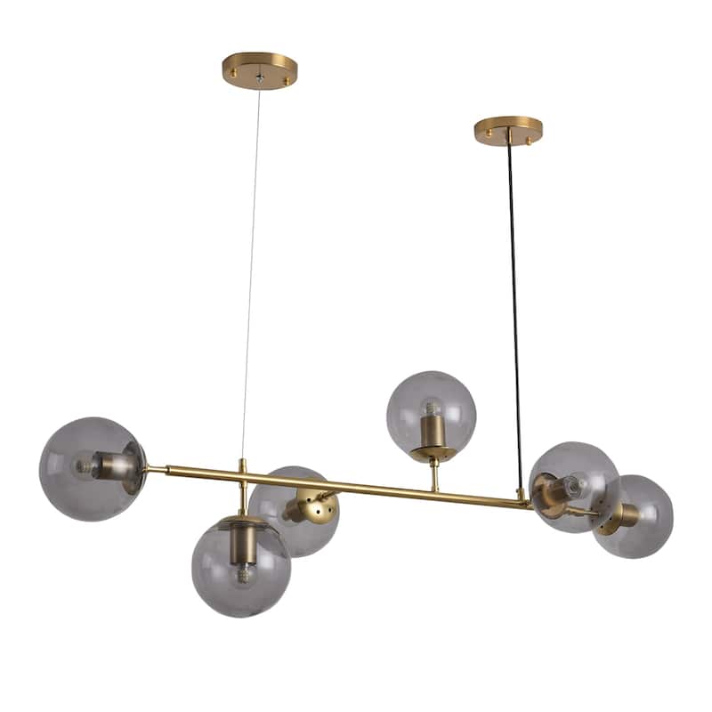 6 Lights Globe Mid Century Chandelier Sputnik Modern Pendant Lighting