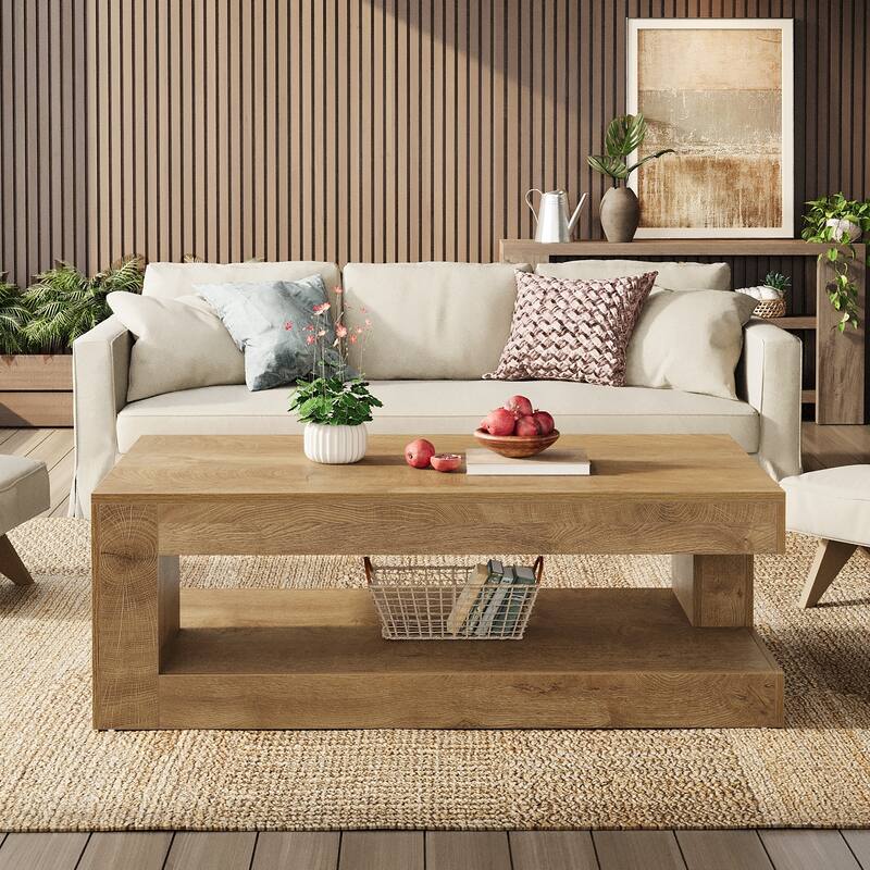 47.3" Farmhouse Rectangular Coffee Table for Living Room