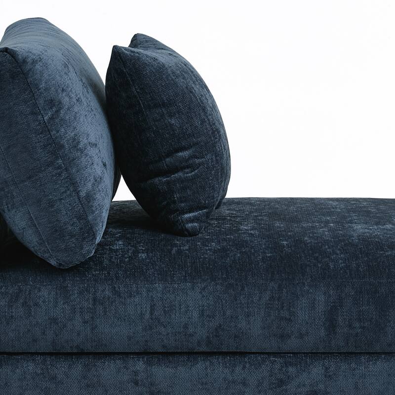 Chenille Upholstered Armless Accent Chair With Plush Cushion