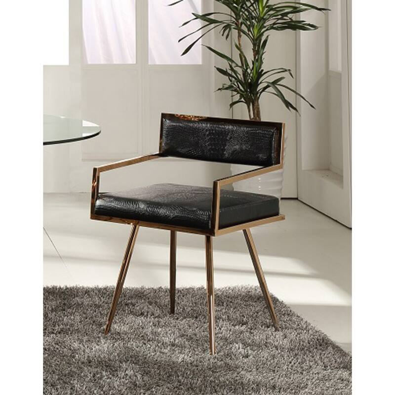 Modrest Rosario Modern Black & Rosegold Dining Chair