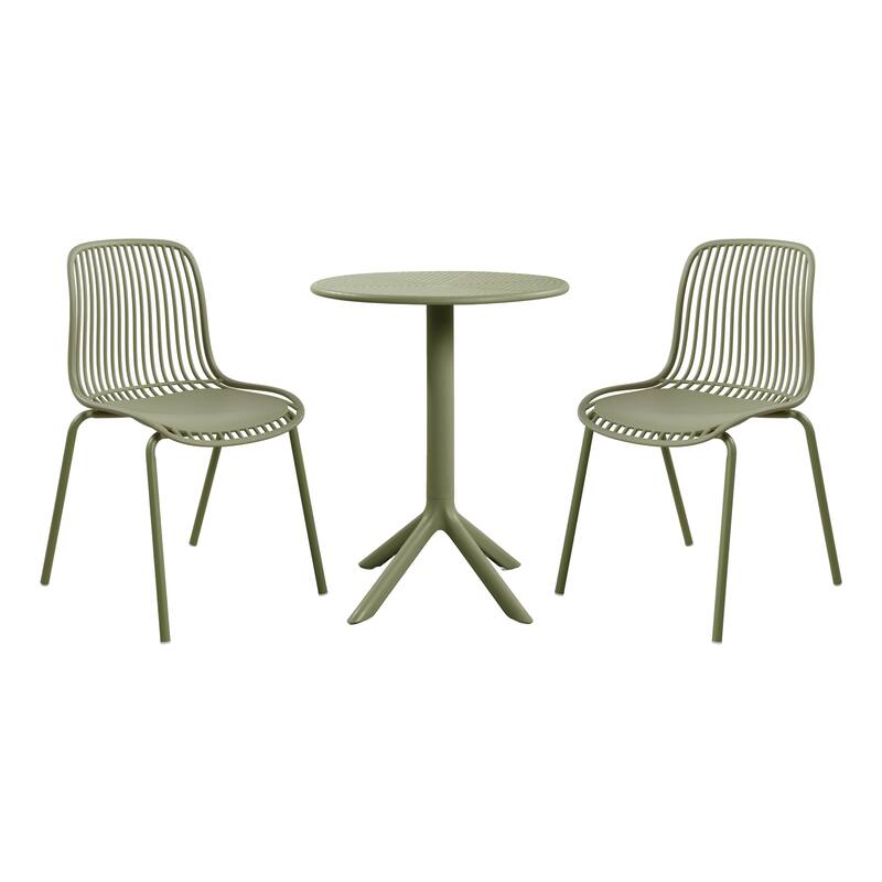 Christopher Knight Home - Eldred Outdoor Weather-Resistant Plastic Dining Chair with Metal Frame
