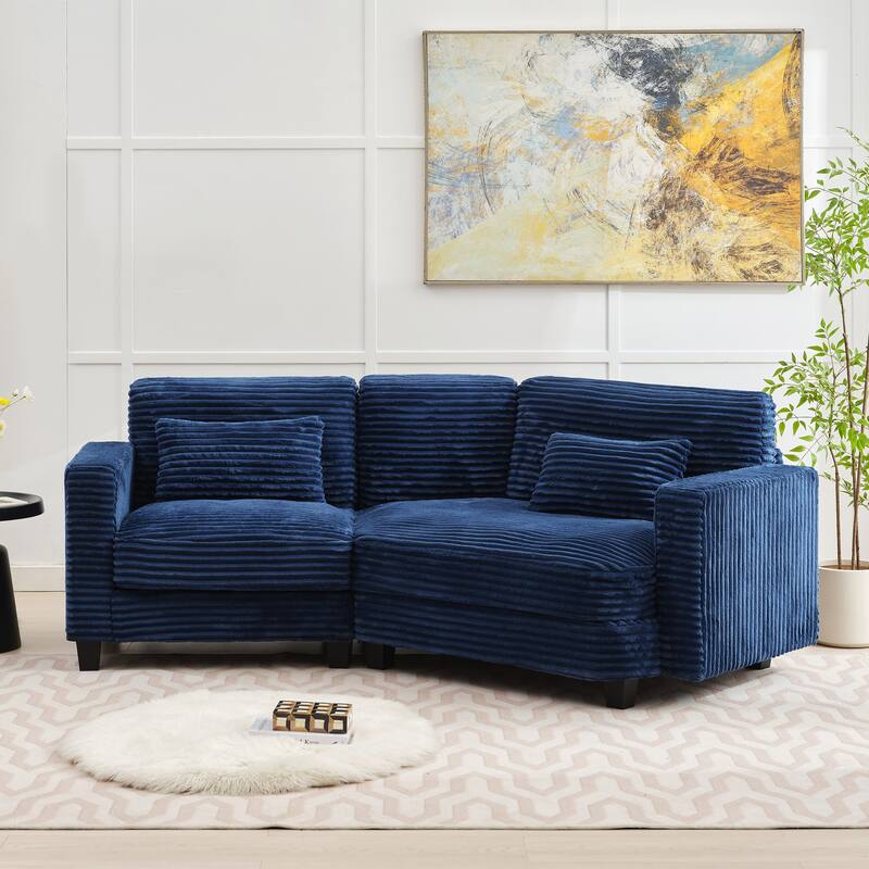 Multi-seat(3/4/5 seats) Corduroy Sectional Sofa, Modular Couch for Living Room & Business