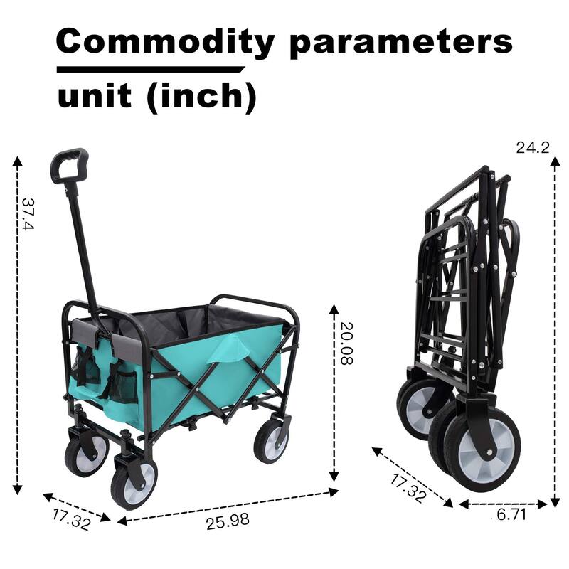 2.1 cu ft. Steel Foldable Wagon Cart