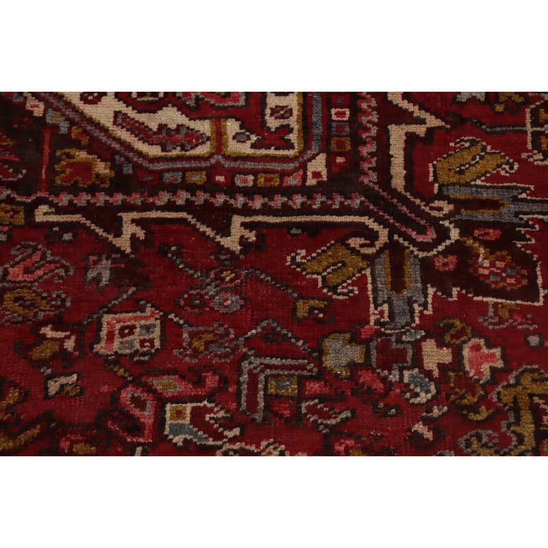 Hand Knotted Oriental 100% Wool Carpet Traditional Medallion Red Heriz Area Rug - 12' 5'' X 9' 0''
