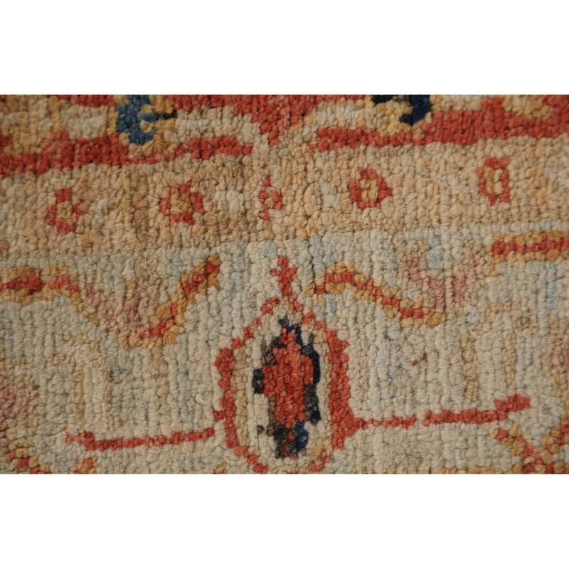 Vegetable Dye Heriz Serapi Oriental Accent Rug Handmade Wool Carpet - 3'1"x 4'1"