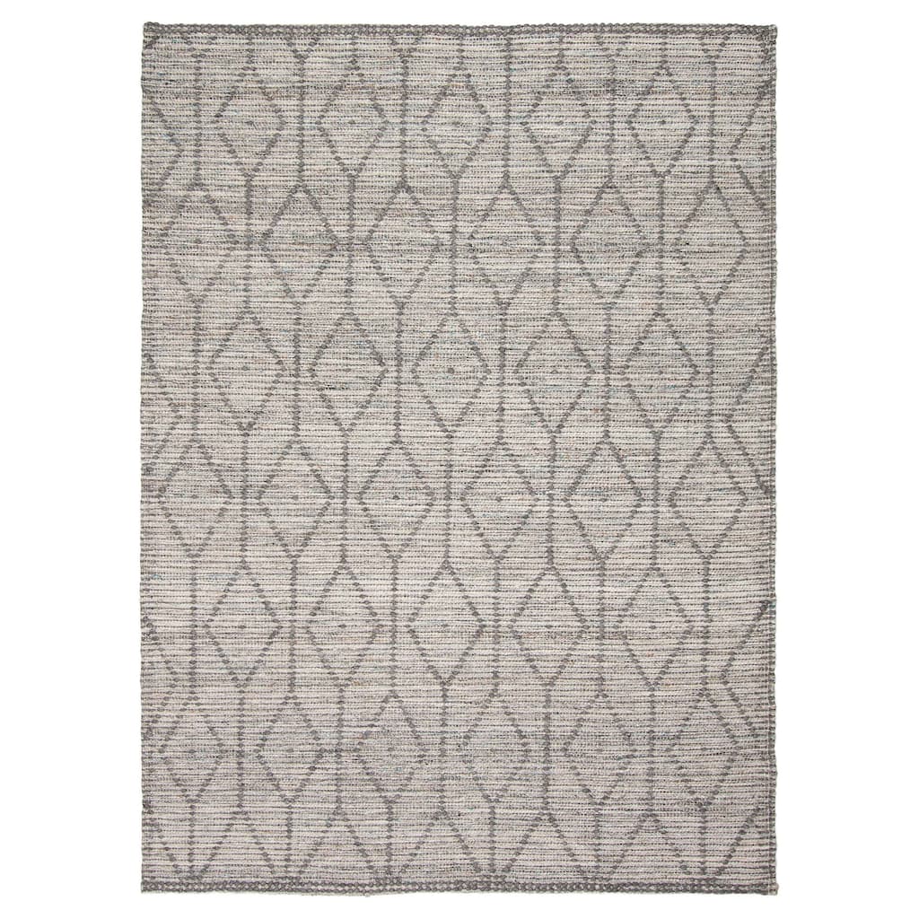 ECARPETGALLERY Braid weave Sienna Grey Wool Rug - 5'3 x 7'3