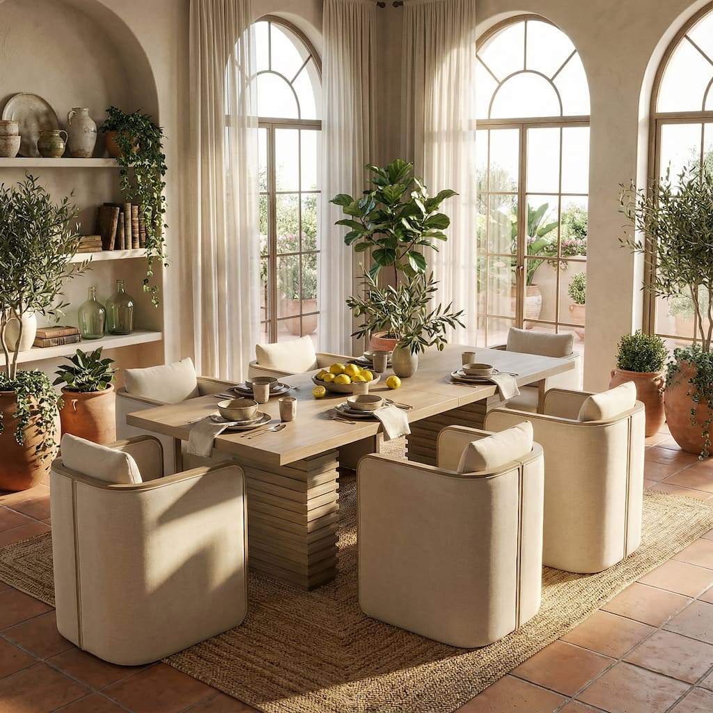 Christopher Knight Home - Modern Upholstered Dining Set with Fabric Chairs