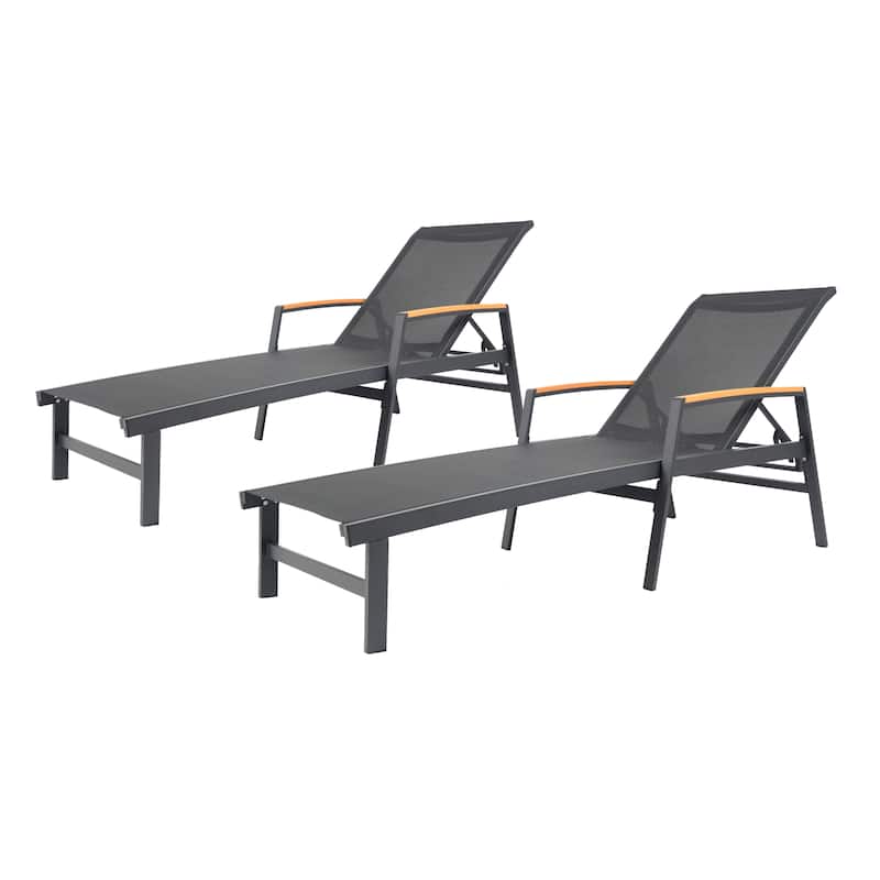 Oxton Outdoor Aluminum Chaise Lounge (Set of 2) by Christopher Knight Home