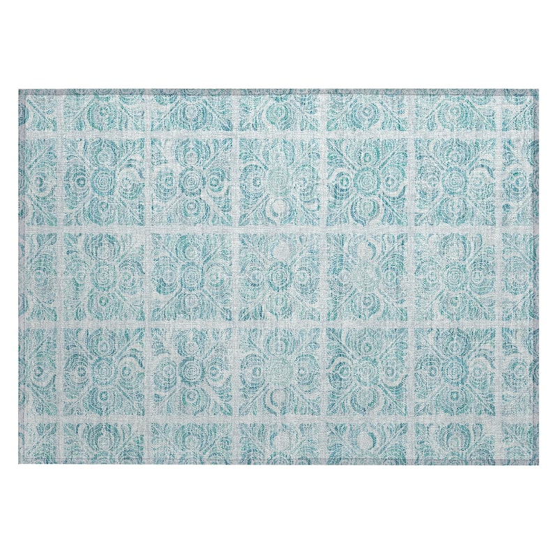 Machine Washable Indoor/ Outdoor Chantille Mosaic Rug