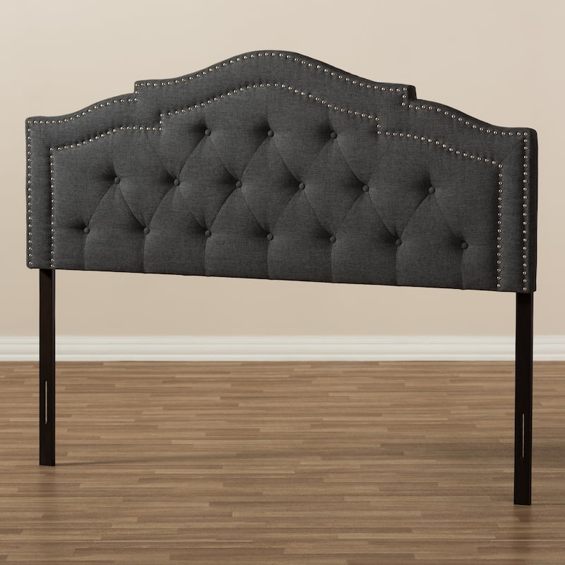 Queen Size Headboard - Dark Grey Fabric Upholstered Headboard, Contemporary Design, Adjustable Height