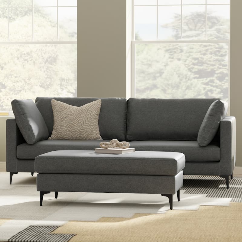 WyndenHall Lana 90-inch Sofa in Tightly Woven Performance Fabric - Pebble Grey