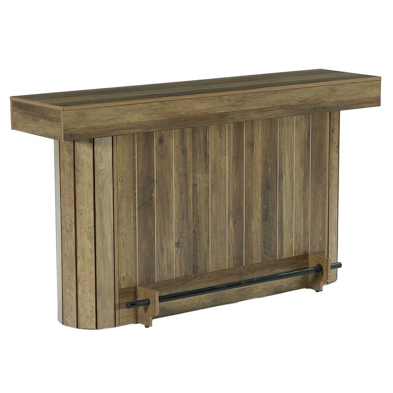 3-Tier Bar Table, 63-Inch Home Bar Unit, Pub Table with Storage Shelves for Living Room, Bistro, Dining Room