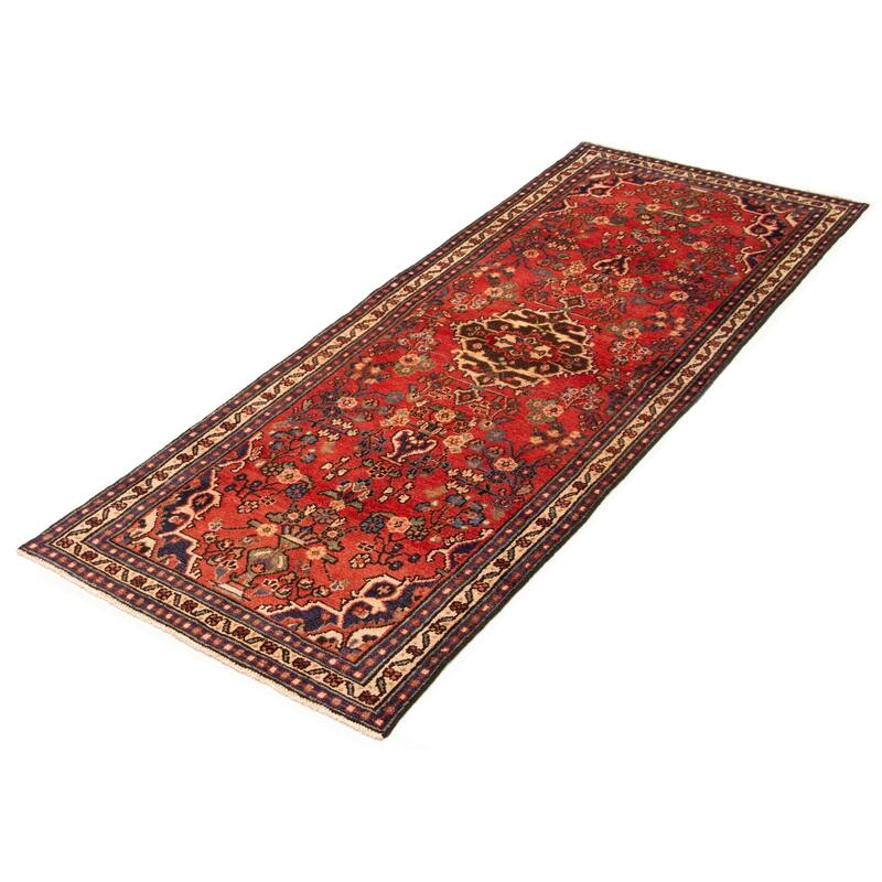 ECARPETGALLERY Hand-knotted Andelz Red Wool Rug - 3' 6" x 9' 9"