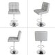 preview thumbnail 2 of 7, 2pcs Round Cushion Armless Bar Stool 60-80cm Adjustable Counter Height Swivel Stool with Back