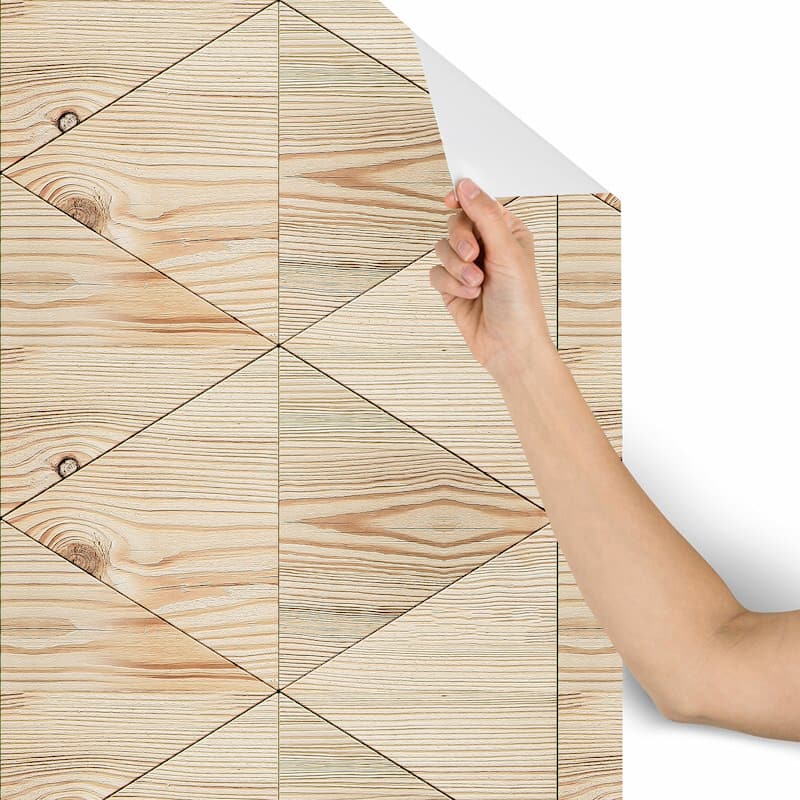 Candela Wood Parquet Removable Wallpaper 10'ft H x 24''inch W Bed