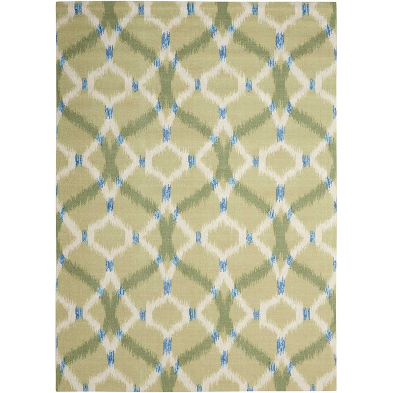 Naples Trellis Ikat Aegean Indoor/ Outdoor Area Rug by Havenside Home
