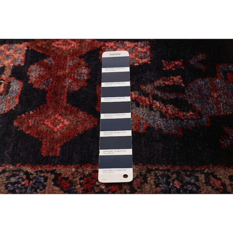 ECARPETGALLERY Hand-knotted Andelz Navy Wool Rug - 3'7 x 10'6