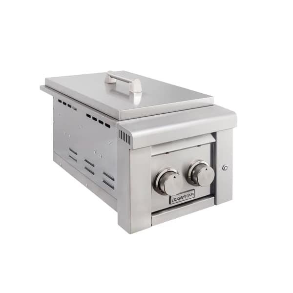 slide 1 of 6, EdgeStar 26000 BTU 13 Inch Wide Liquid Propane Side Burner with LED - Stainless Steel Stainless Steel