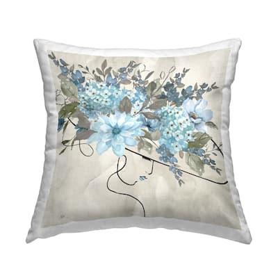 Stupell Floral Fashion Hat Decorative Printed Throw Pillow Design by Nan