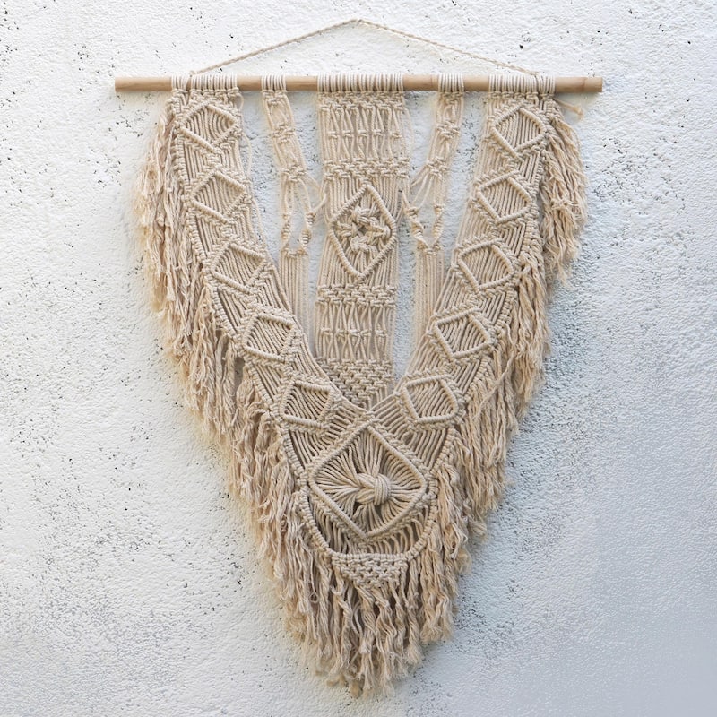 Novica Handmade Victory Banner Cotton Macrame Wall Hanging