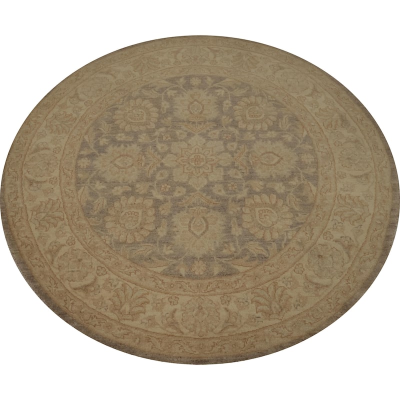 Hand Knotted Oriental 100% Wool Carpet Traditional Floral Brown Peshawar Area Rug - 5' 0'' X 4' 10''