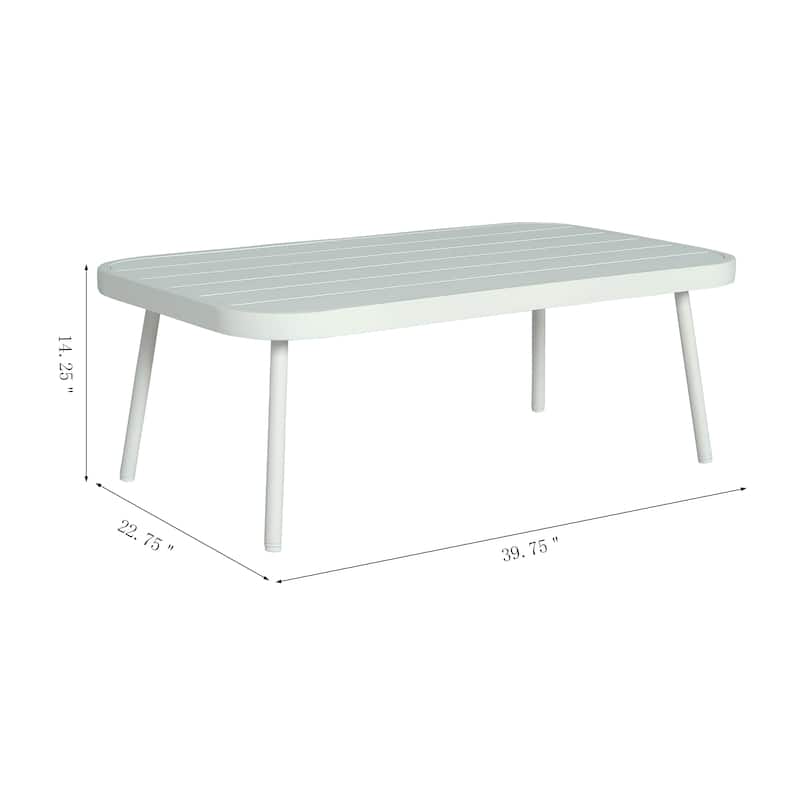 Roomfitters Steel Loveseat with Woven Rope Arms and Coffee Table
