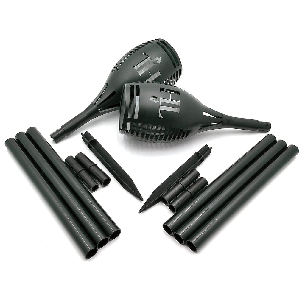 Solar Flickering Flame Torches – 2-Pack, No Wiring, 3 Height Options - 31"43"55"