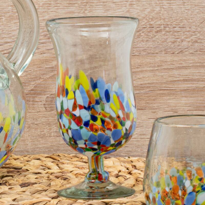 10 Strawberry Street Pueblo Handblown Mexican Glassware, Set of 4