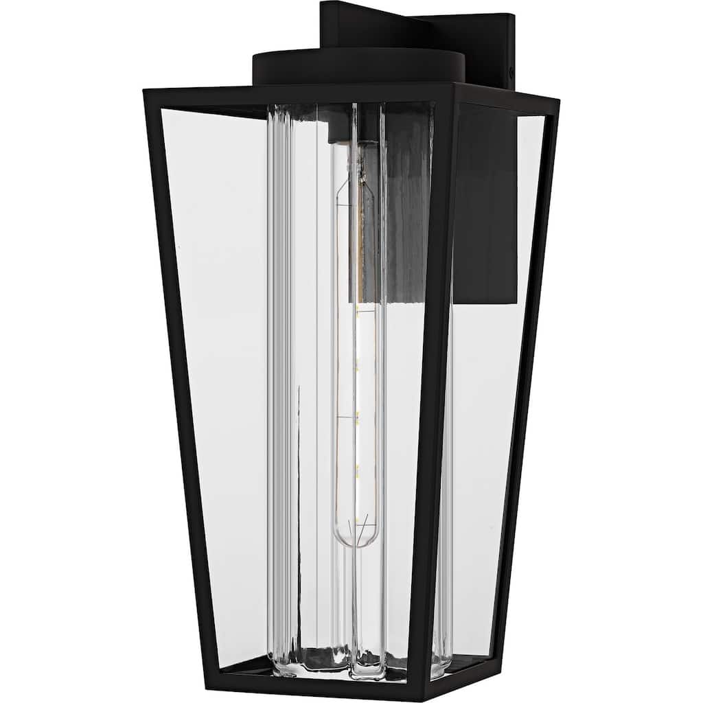 Matte Black Outdoor Wall Lantern from the Jett Collection