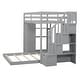 preview thumbnail 16 of 16, Twin Over Full Size Bunk Bed with Shelves and Storage, White