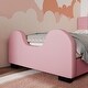 preview thumbnail 5 of 18, Twin Size Upholstered Platform Bed with Guardrail