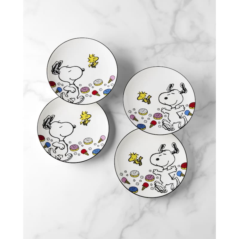 Lenox Chef Snoopy Dinnerware Dessert Set, Service for 4