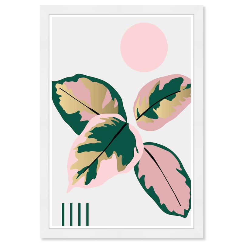 Wynwood Studio Prints Floral and Botanical pastel leaf Pink and Tropical Wall Art Canvas Print