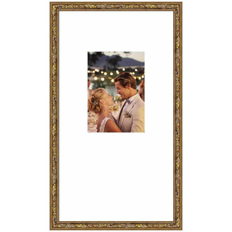 Kate and Laurel Belvedere Bronze Photo Frame - 10x18 matted to 5x7 - Bronze