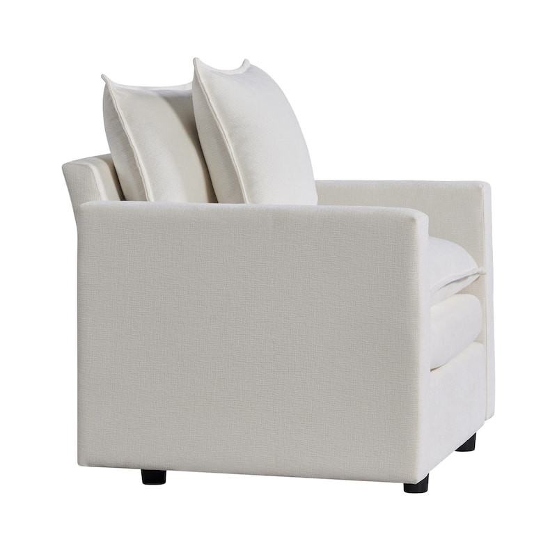 White 33.07" Upholstered Arm Chair