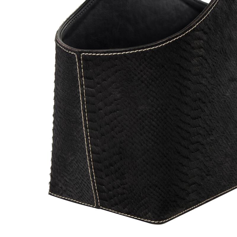 Leather Handmade Box Style Single Slot Magazine Holder with Buckle Handle - Brown, Dark Brown, Gray or Black - Roche River Decor