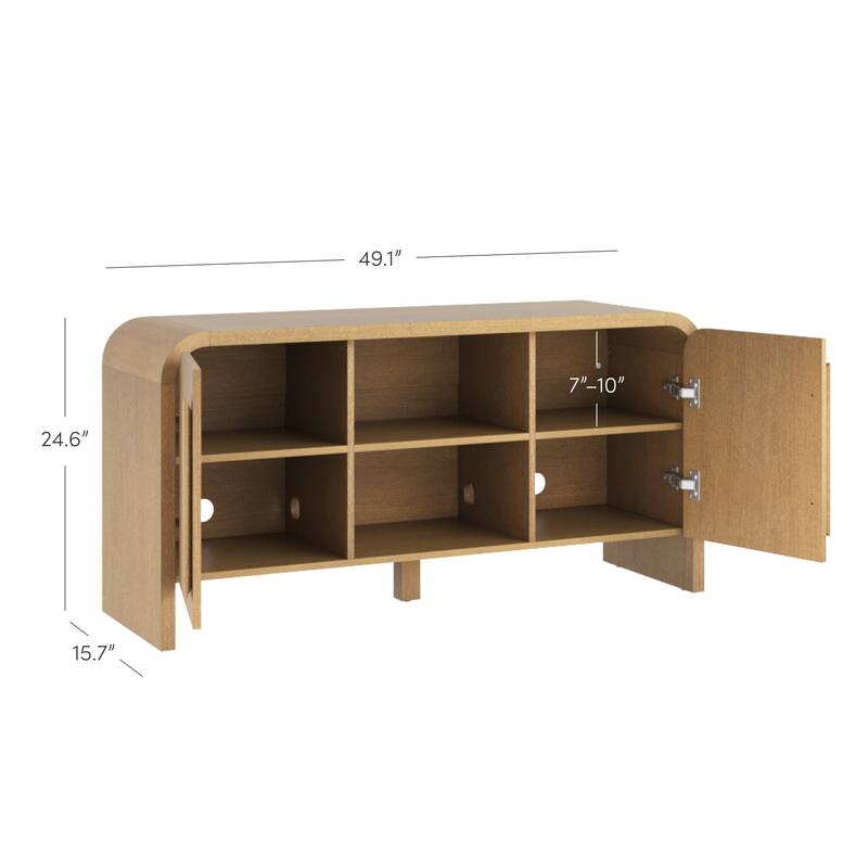 Iris Mid Century Modern Minimalist TV Stand with Storage, Media Console Cabinet for TVs Up To 50"