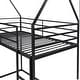 preview thumbnail 13 of 26, Twin House Bunk Bed with Slide, Ladder, Guardrails, Metal Frame, Black