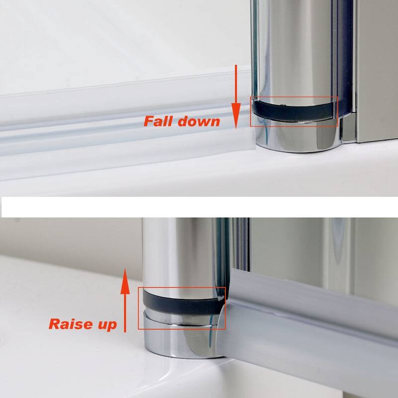 Elegant Adjustable Width Frameless Pivot Swing Shower Door with 1/4 inch Transparent Tempered by Certified Glass Door