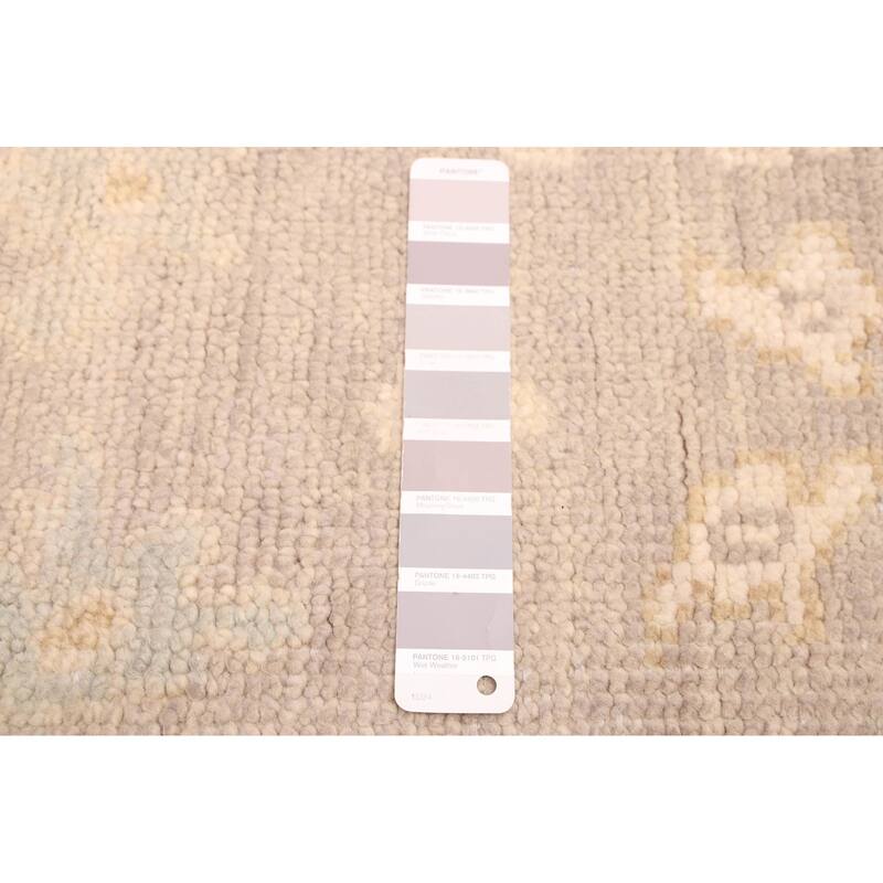 ECARPETGALLERY Hand-knotted Modern Oushak Grey Wool Rug - 8'7 x 11'11