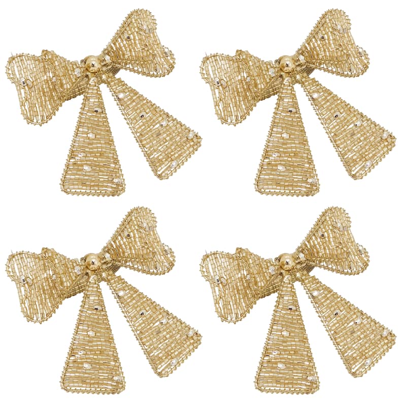 Beaded Bow Napkin Ring (Set of 4)