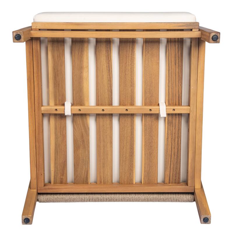 28" Outdoor Lounge Chair with Woven Backrest - Teak