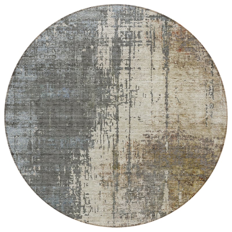 HomeRoots Abstract Transitional Rectangle Outdoor Rug